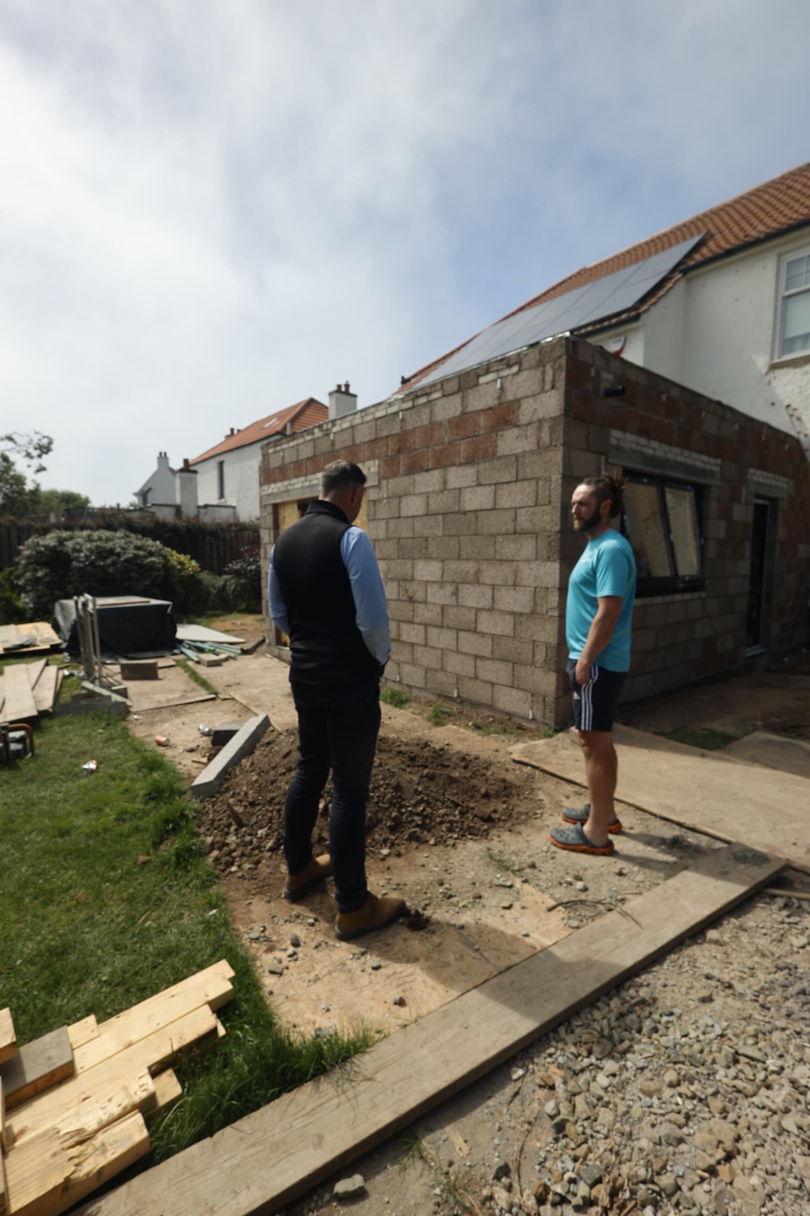 C&G Developments reviewing progress on a home extension
