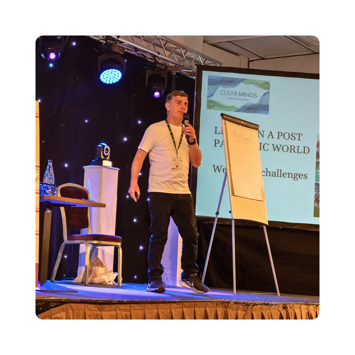 Seamus Corry presenting to an audience