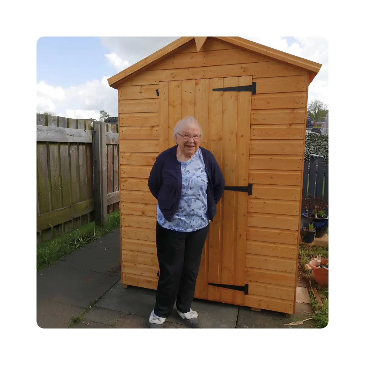 Happy Simply Sheds Scotland customer