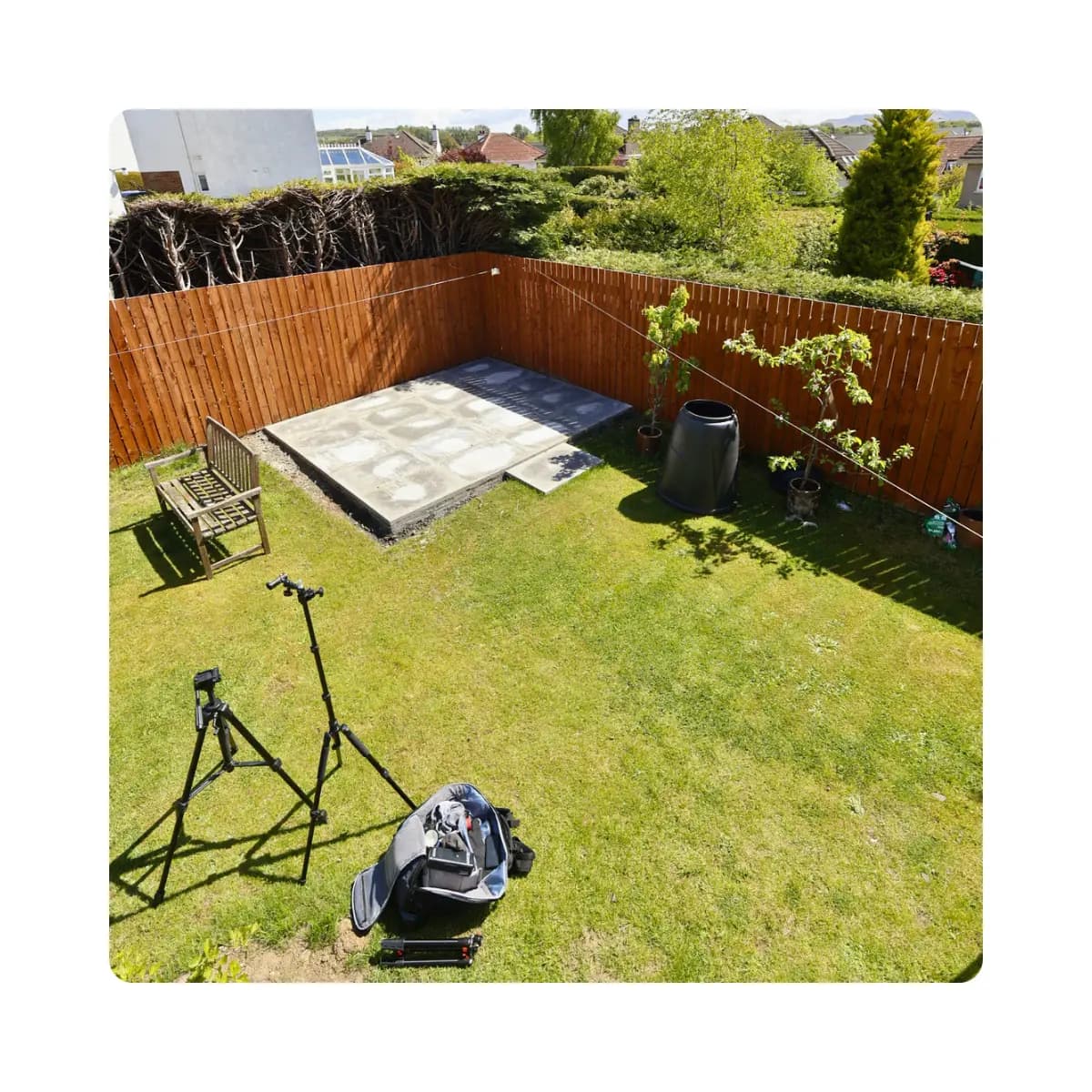 Overhead view of a Simply Sheds Scotland installation