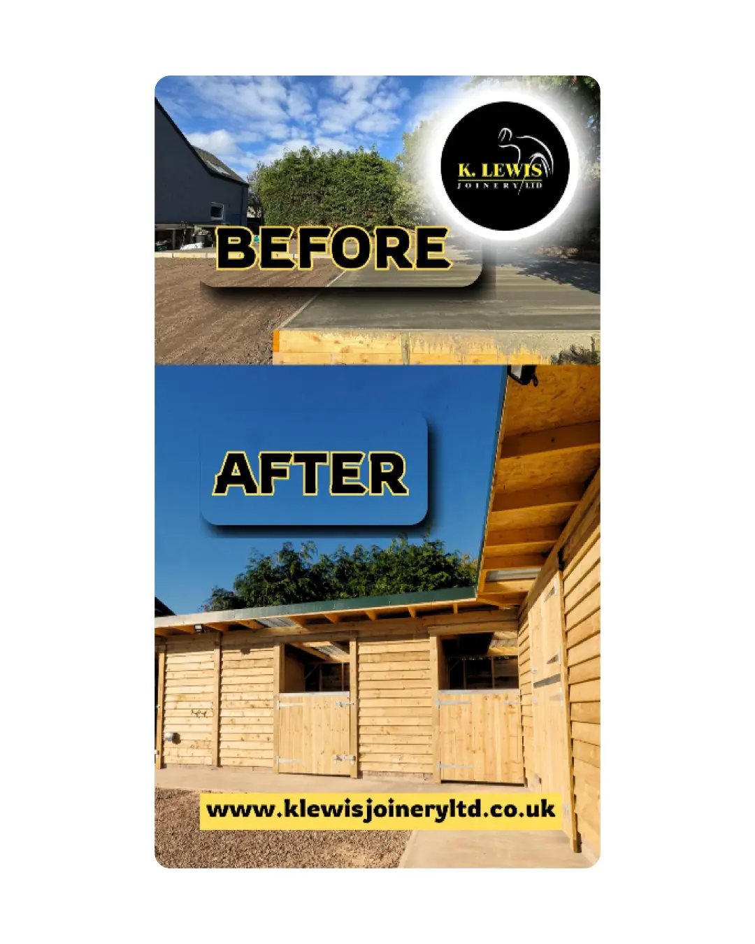 Before and after roof social content created by Bear Media