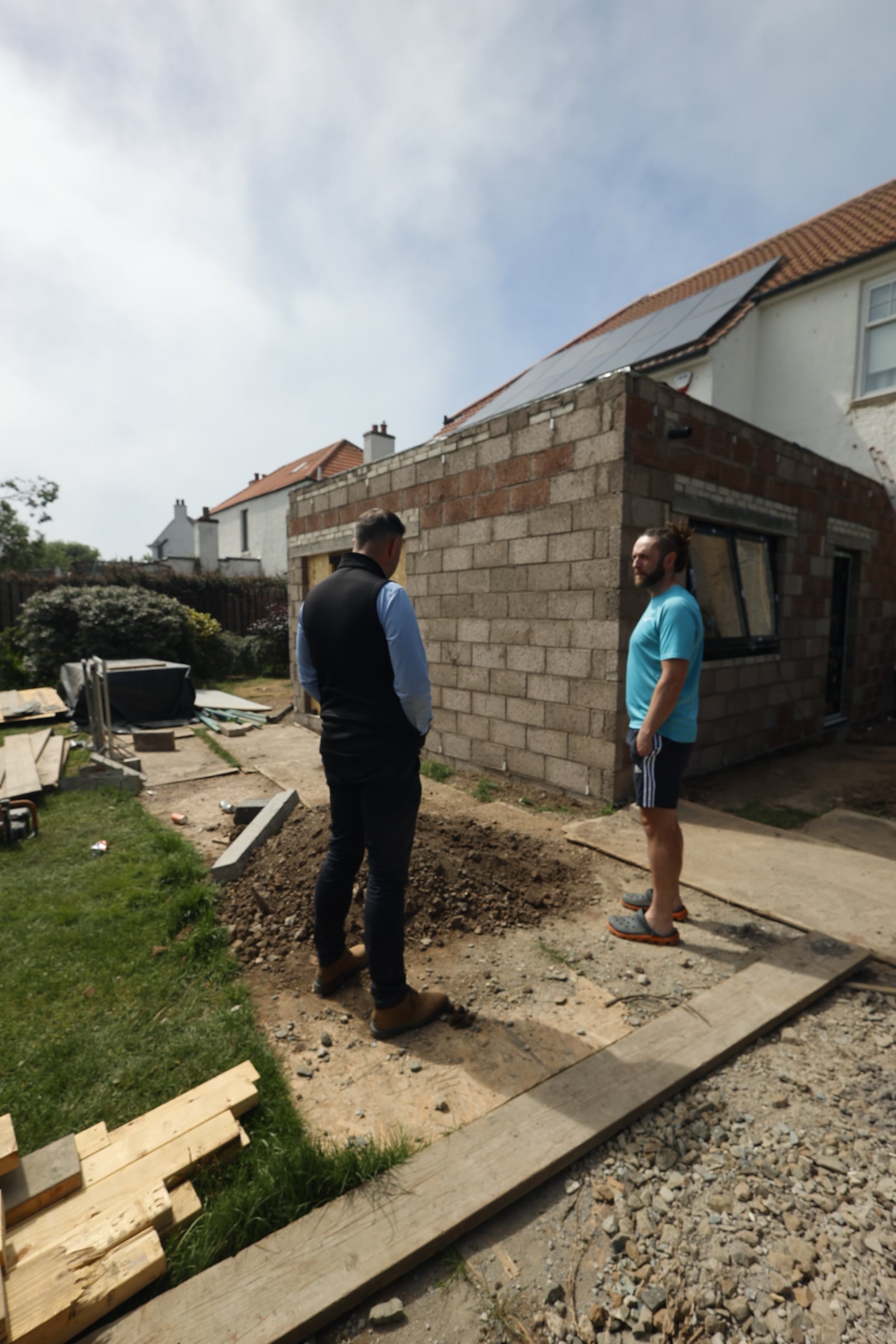 C&G Developments reviewing progress on a home extension