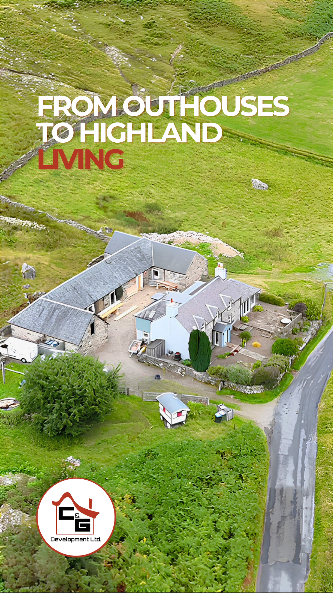 From Outhouses to Highland Living social content created by Bear Media