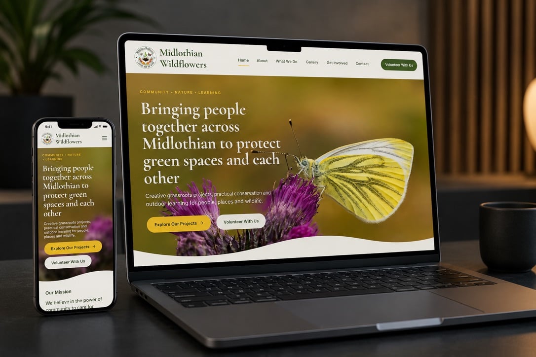 Midlothian Wildflowers website designed by Bear Media