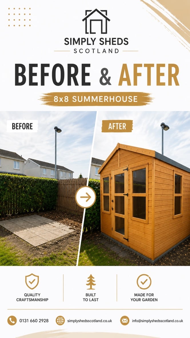 Simply Sheds before and after social content created by Bear Media