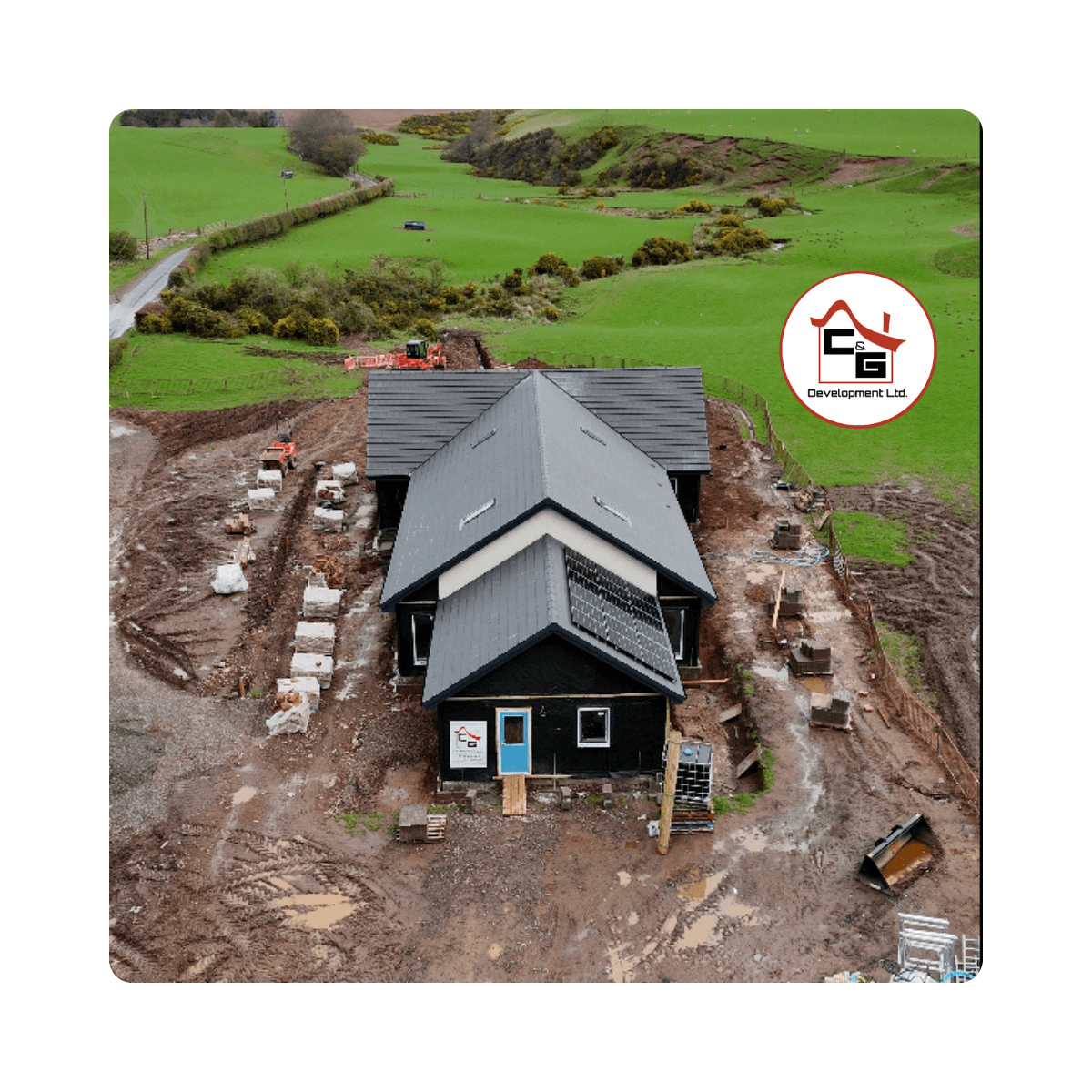 Aerial new build photography for C&G Developments