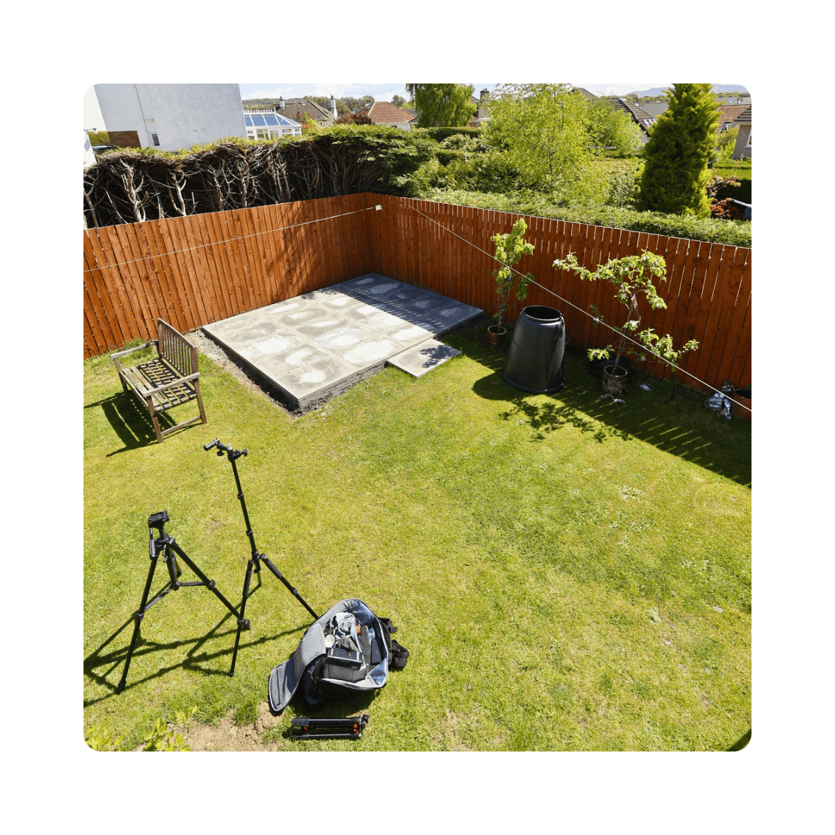 Overhead view of Simply Sheds Scotland products