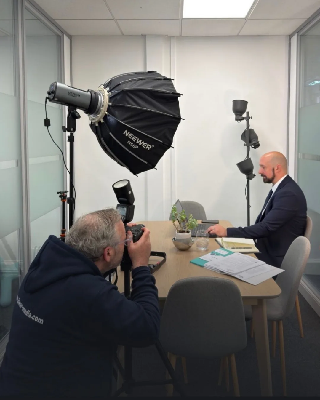 Bear Media brand photography session with studio lighting