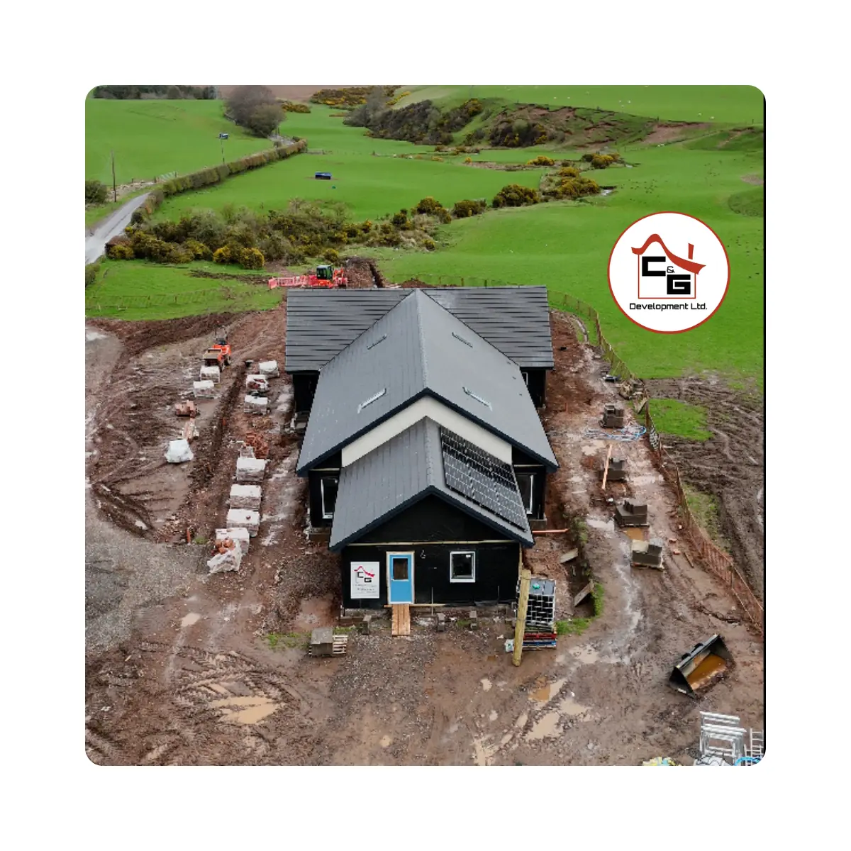 Aerial new build photography for C&G Developments