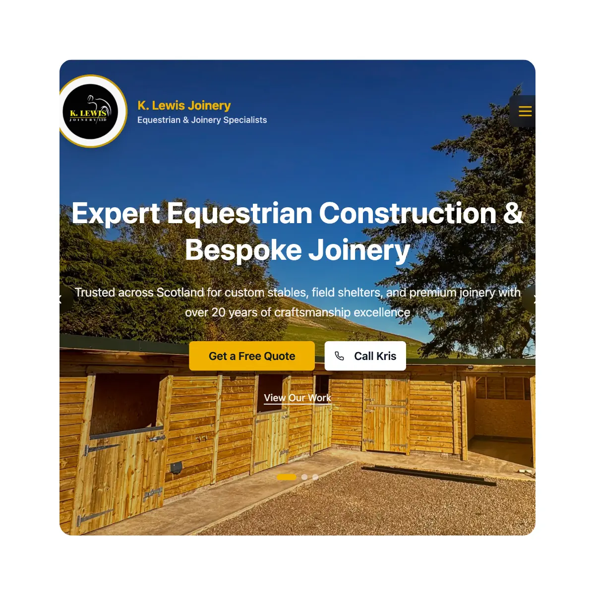 K. Lewis Joinery website designed by Bear Media