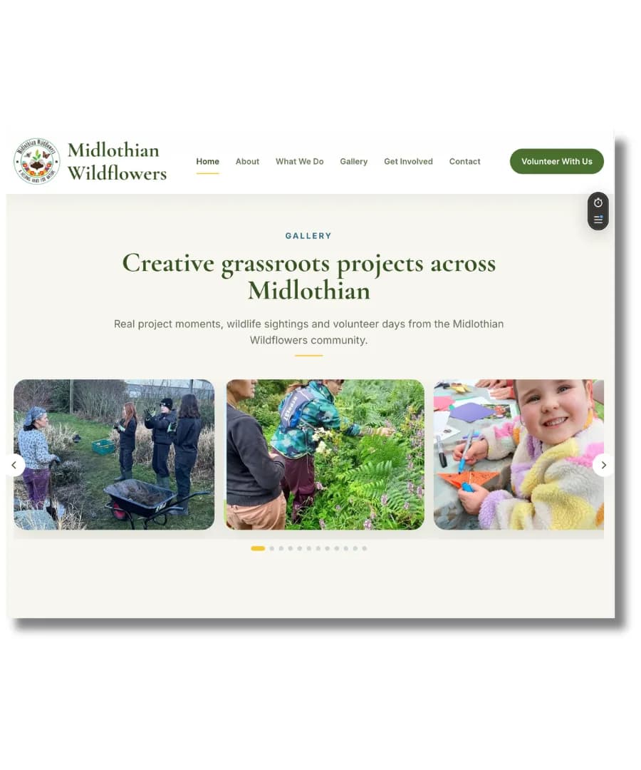 Midlothian Wildflowers gallery page compact design